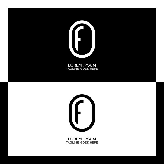 Logotipo de la letra inicial OF Alfabeto O y F diseño de diseño monograma