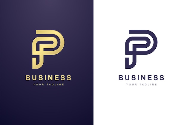 Logotipo de la letra inicial P para empresas o empresas de medios.