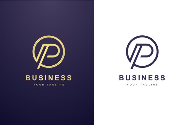 Logotipo de la letra inicial P para empresas o empresas de medios.