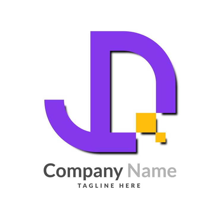 Vector logotipo de letra inicial plantilla de logotipo jd
