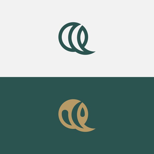 Logotipo de la letra inicial Q simple aislado en fondo doble utilizable para logotipos comerciales y de marca