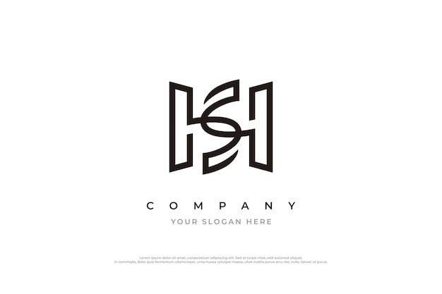 Logotipo de letra inicial SH o plantilla de vector de diseño de logotipo HS
