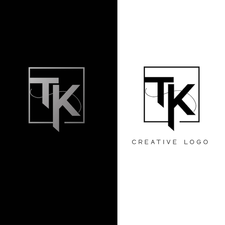 Vector logotipo de la letra inicial de tk