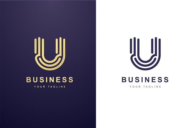 Vector logotipo de la letra inicial u para empresas o empresas de medios.