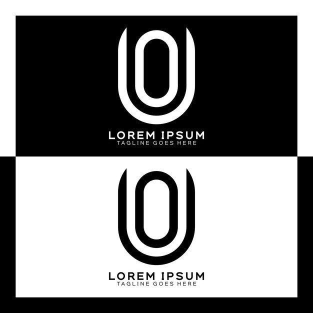Logotipo de la letra inicial UO Alfabeto diseño de patrón U y O monograma