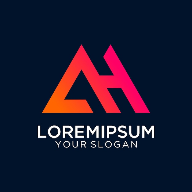 logotipo con letra inicial vector de diseño abstracto