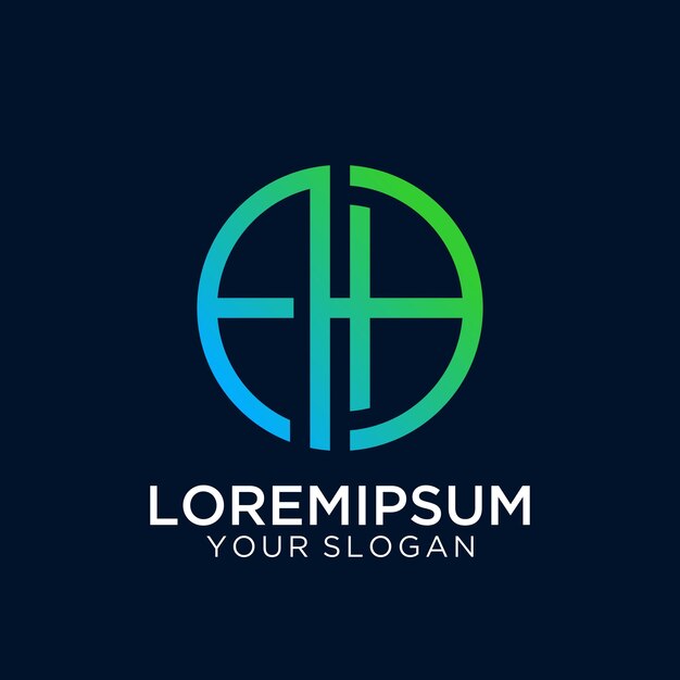 logotipo con letra inicial vector de diseño abstracto
