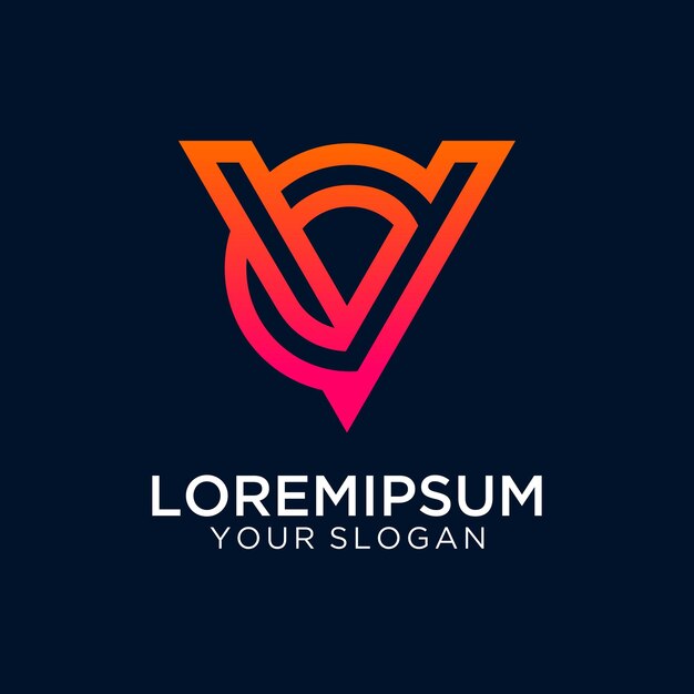logotipo con letra inicial vector de diseño abstracto