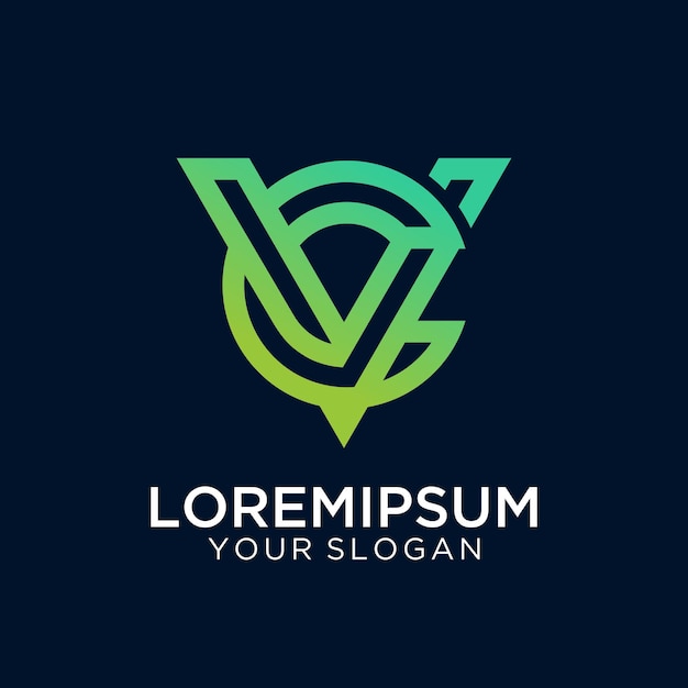 logotipo con letra inicial vector de diseño abstracto