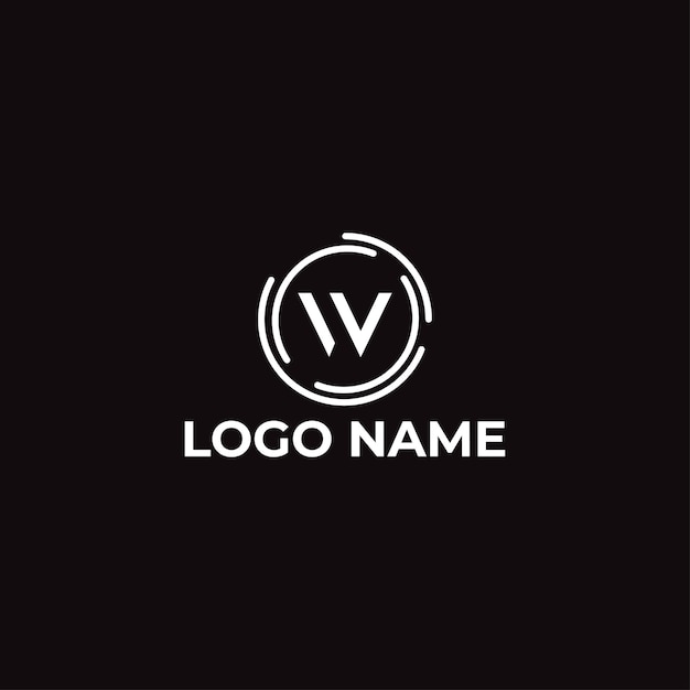 Logotipo de la letra inicial vectorial W para empresa o empresa de medios