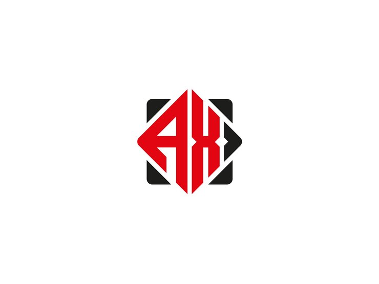 Vector logotipo de la letra inicial xa, monograma en mayúsculas, vector ax, diseño de la letra ax, letra xa