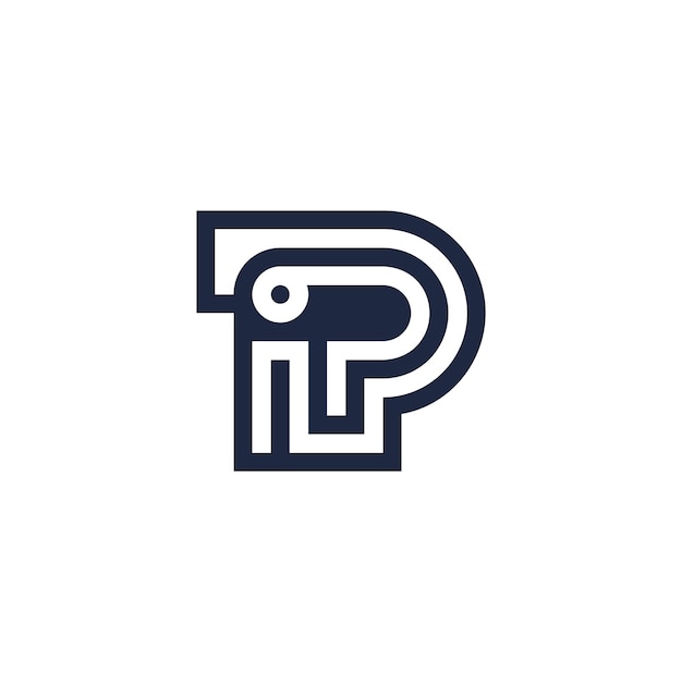 Logotipo de letra IP o PI