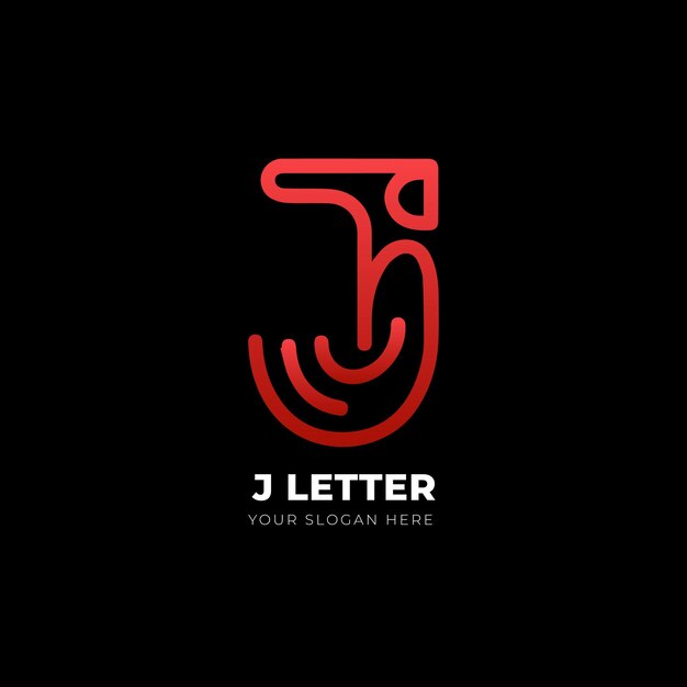 Logotipo de la letra J con líneas artísticas mínimas