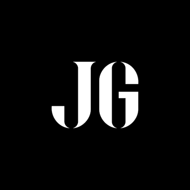 El logotipo de la letra JG, con la letra inicial JG en mayúscula, el logotipo del monograma en blanco, y el logotipo JG con el diseño JG JG Gx9