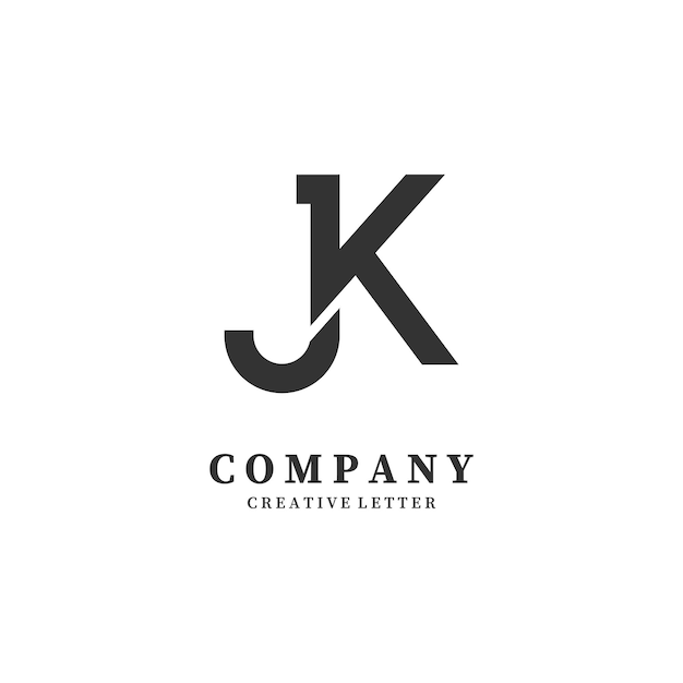 El logotipo de la letra JK monograma