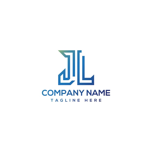 El logotipo de la letra JL monograma con diseño vectorial