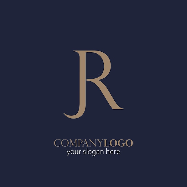 Logotipo de la letra jr del monograma