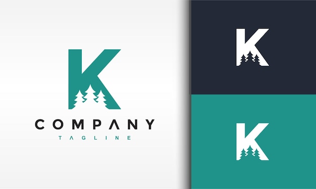 Logotipo de la letra k abeto