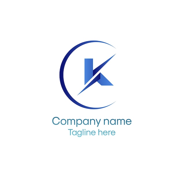 Un logotipo de letra k con un círculo y la letra k