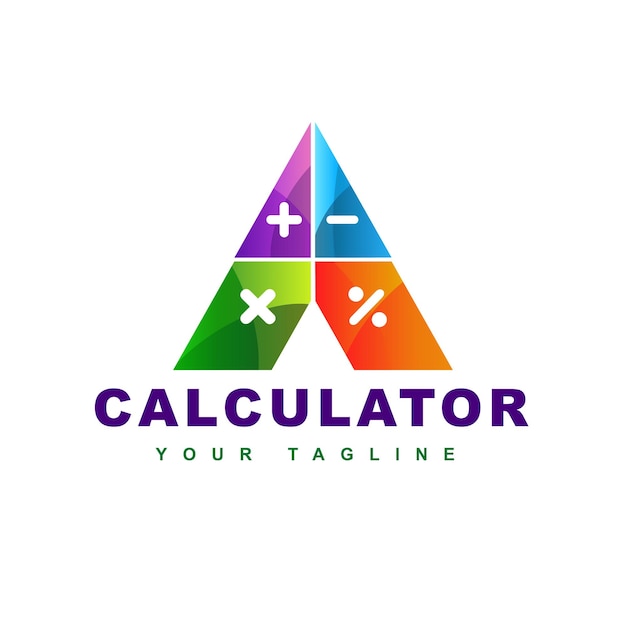 Logotipo de la letra k con el concepto de "contabilidad" y "calculadora".