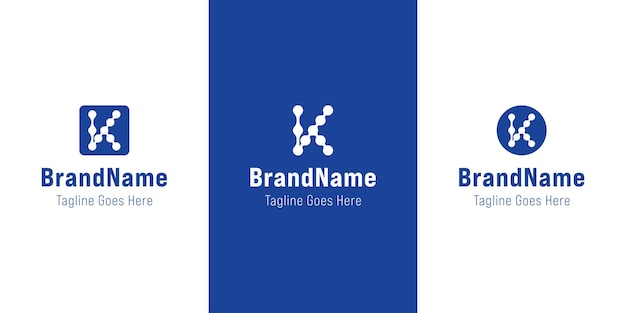 El logotipo de la letra K Connecting Dot es adecuado para cualquier negocio con la inicial K