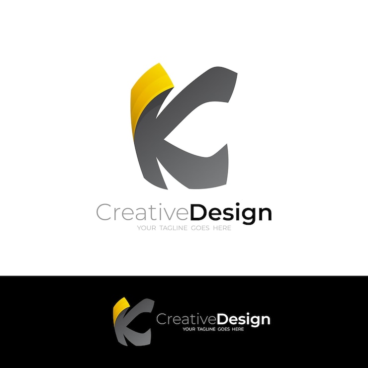 Vector logotipo de la letra k y diseño colorido en 3d iconos de negocios de plantilla k