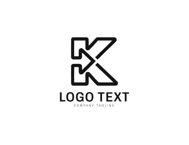 Logotipo de letra K con forma abstracta