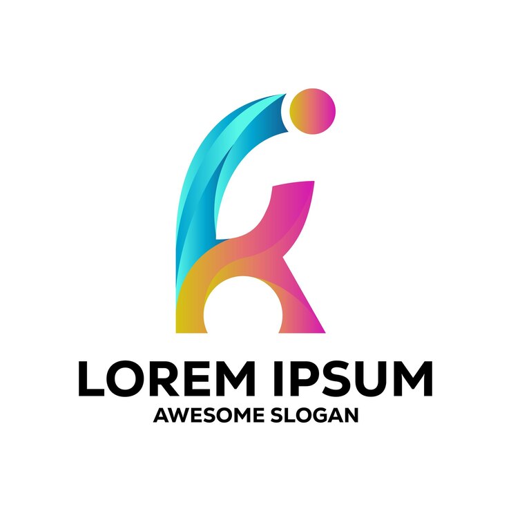 Vector logotipo de la letra k gradiente colorido ilustración vectorial abstracta