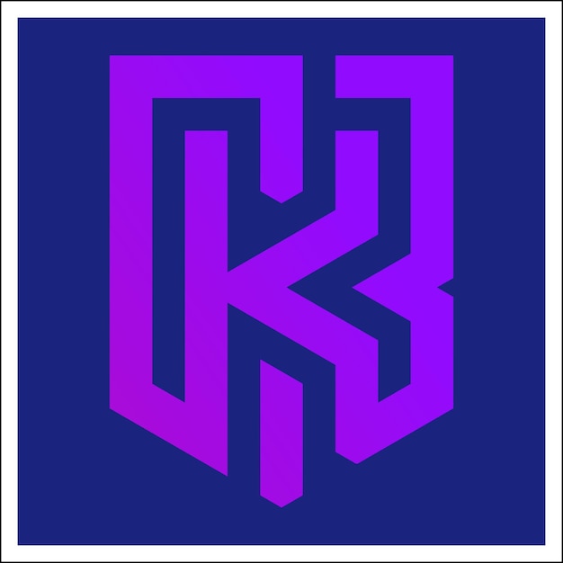 El logotipo de la letra K, el icono de la carta KI, el logotipo y el icono del laberinto, la solución de renderización 3D de un logotipo de una letra K.