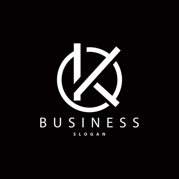 Logotipo de la letra K inicial mínima Diseño geométrico moderno y de lujo Elemento de plantilla de icono vectorial