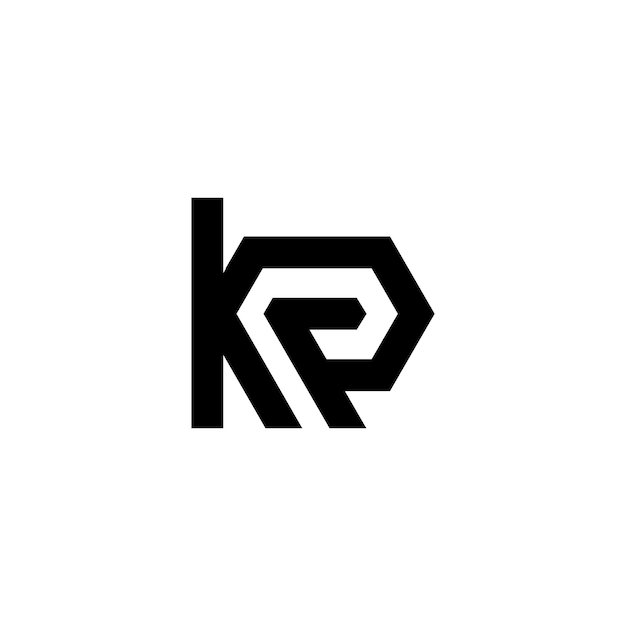 Un logotipo de letra k con una k en blanco y negro