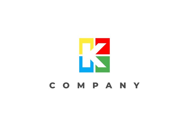 logotipo letra k medios de comunicación de colores