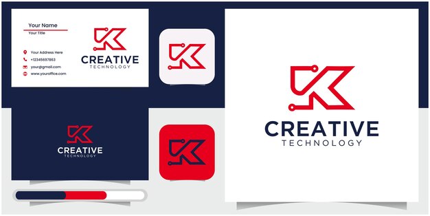 Logotipo de la letra K Plantilla de diseño minimalista creativo Símbolo del alfabeto gráfico para la identidad empresarial
