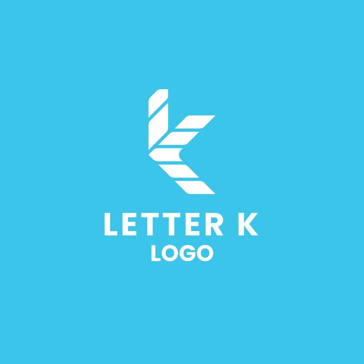 Vector logotipo de letra k simple, adecuado para empresas cuyos nombres comienzan con la letra k