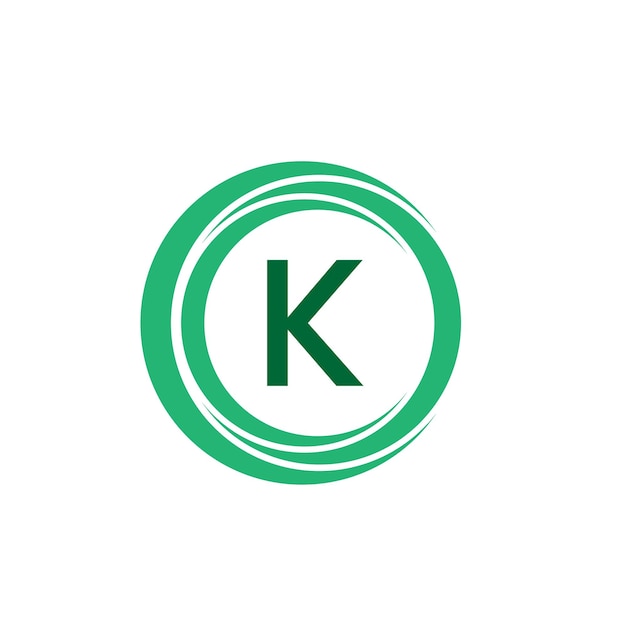 Logotipo de la letra k vectorial con concepto de corona