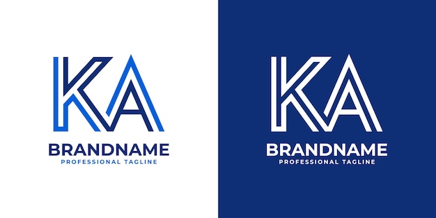 El logotipo de la letra KA Line Monogram es adecuado para negocios con las iniciales KA o AK