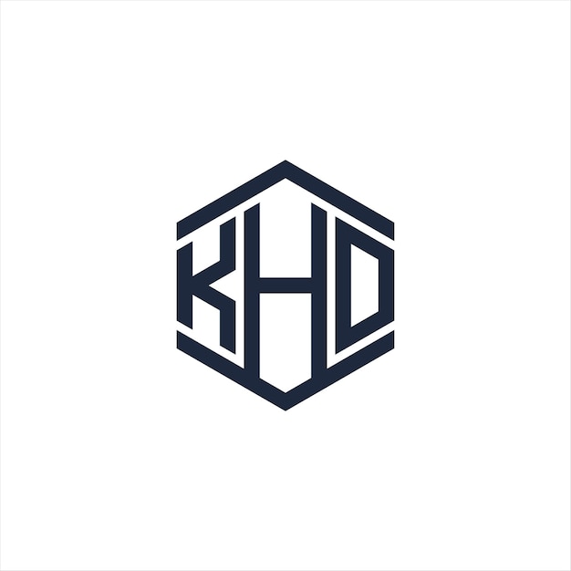 Logotipo de la letra KHD con monograma de estilo hexagonal ilustración vectorial moderna