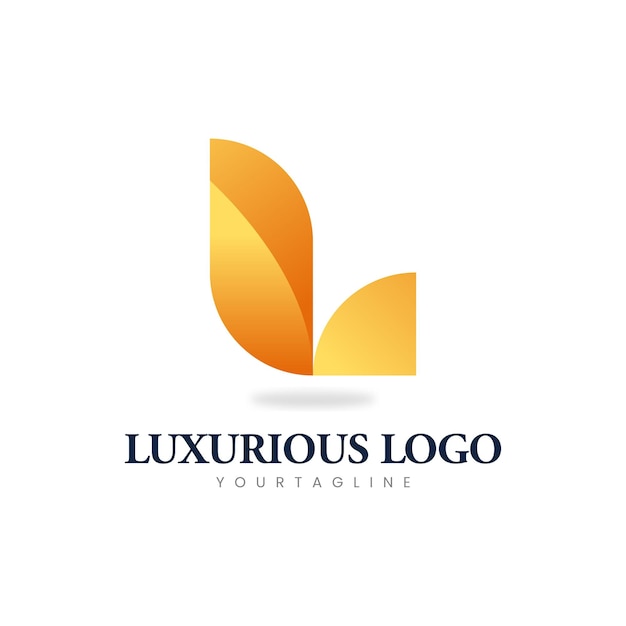 Vector logotipo de letra l con color lujoso