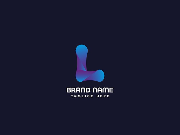 Un logotipo de la letra l con un gradiente azul