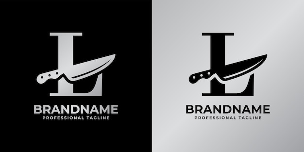 Logotipo de la letra l knife adecuado para cualquier negocio relacionado con el cuchillo con la inicial l