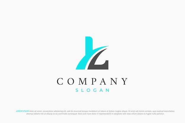 El logotipo de la letra l line slash minimal