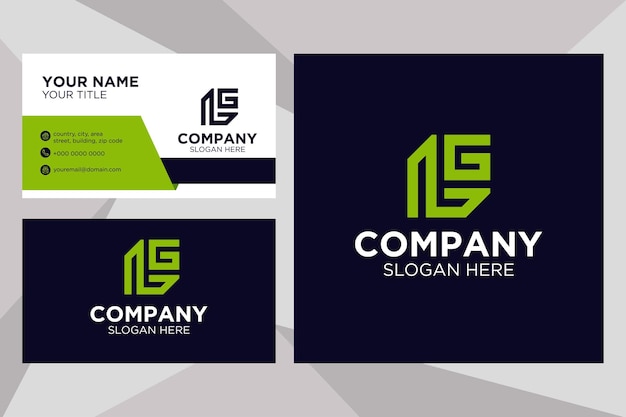 Logotipo de letra lg adecuado para empresa con plantilla de tarjeta de visita