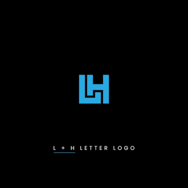 Logotipo de letra LH o HL simple y moderno