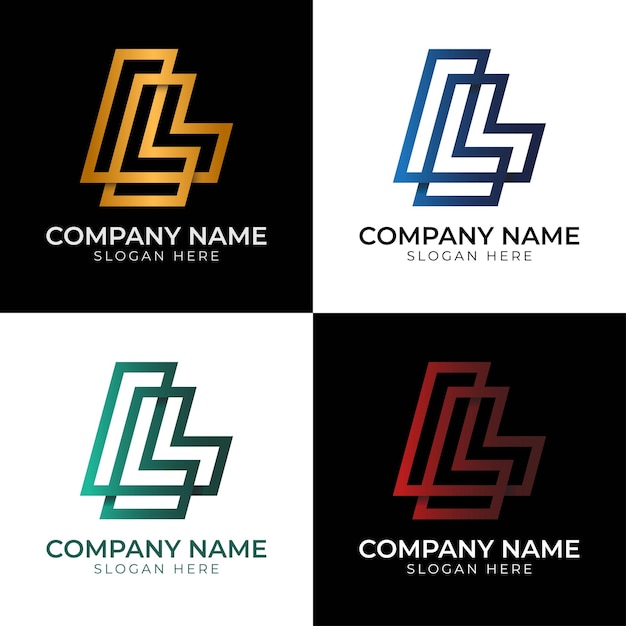 Logotipo de letra LL degradado