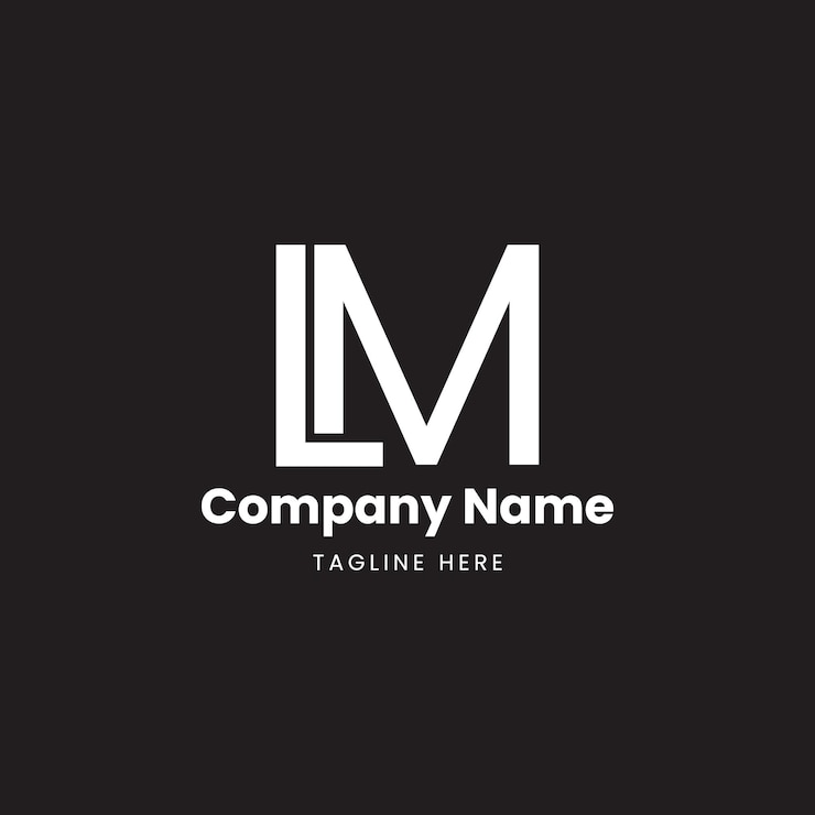 Vector logotipo de la letra lm monograma de la carta lm iniciales de la letra