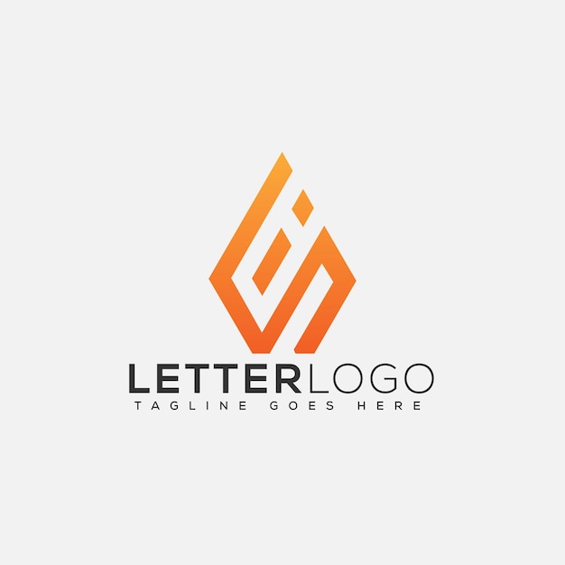 Un logotipo de letra con un logotipo de letra naranja