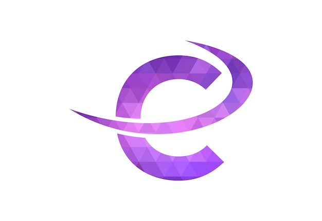 Logotipo de letra Low Poly e inicial C con símbolo creativo Plantilla de diseño vectorial