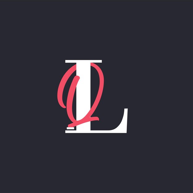 Logotipo de la letra LQ perfectamente mezclado Iniciales Diseño del logotipo de la carta LQ