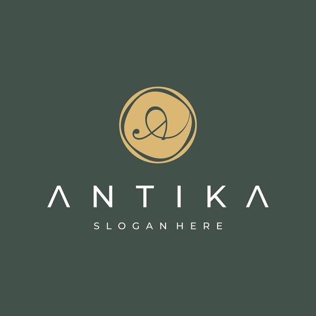 logotipo de la letra A de lujo y belleza