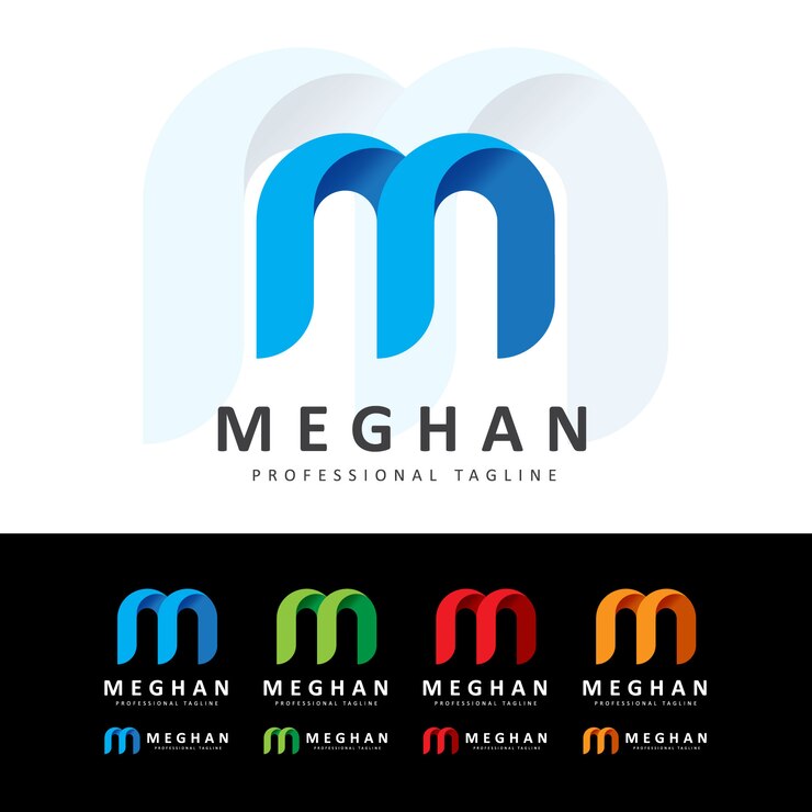 Vector logotipo de la letra m creativa